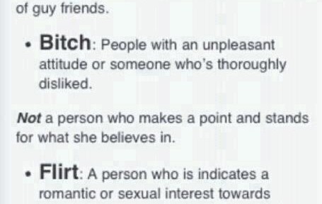Just To Clear Things About Slut, Bitch and Flirt