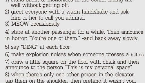 Annoying Things To Do on An Elevator